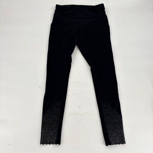 lululemon Leggings black 4 with Silver Accents running activewear pants